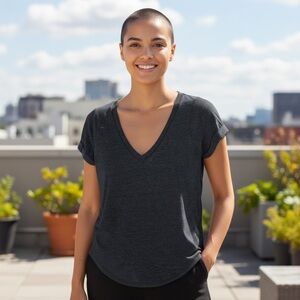 Chaser V Neck Black Tee XS